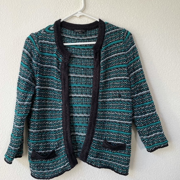 Mango green and black stitched suit jacket - Picture 1 of 6